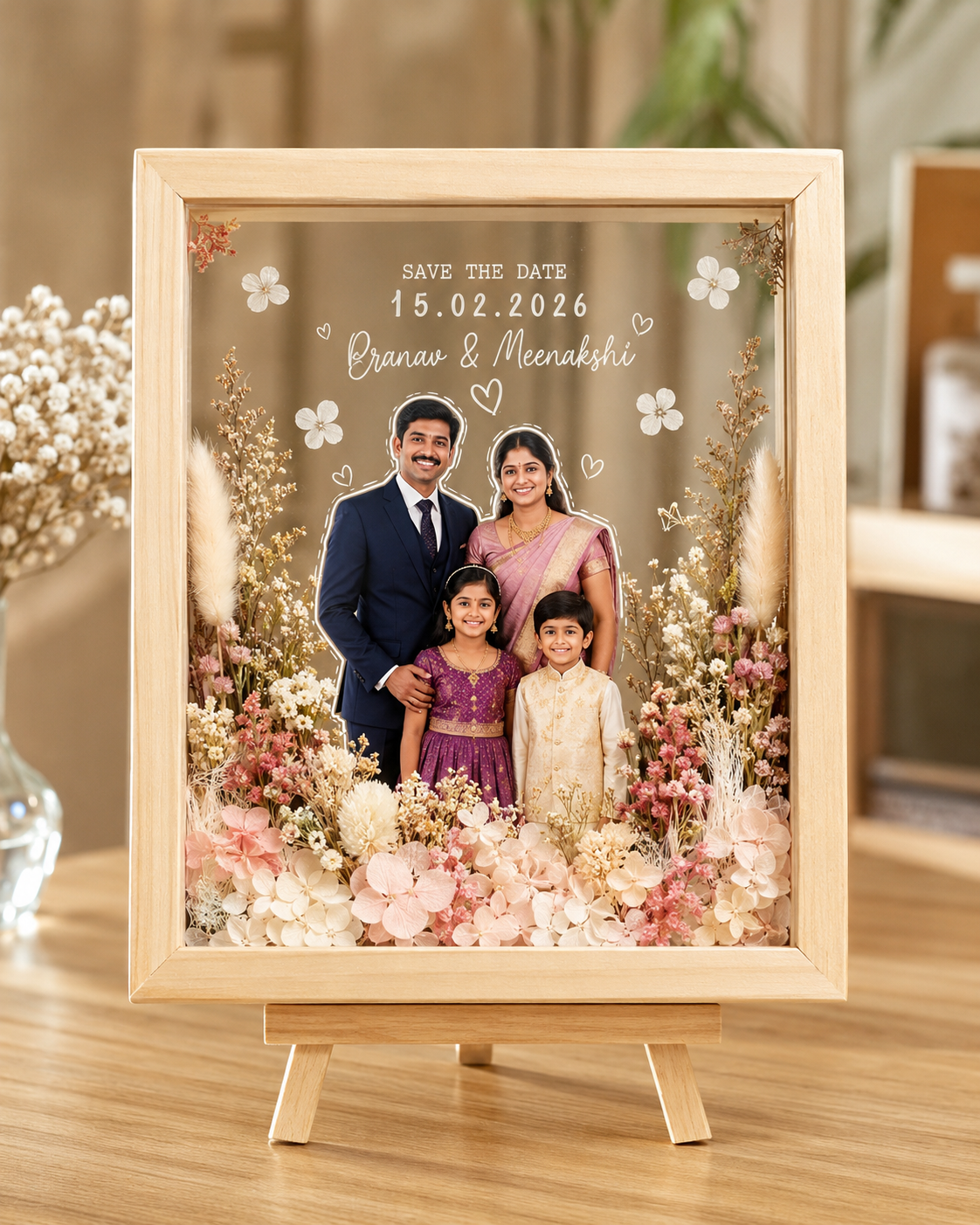 Handcrafted 3D Dried Flower Art Frame | 28x23cm